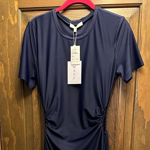 Wayf Dresses & Skirts - NWT - WAYF Jersey Cutout Knit Dress - Size Medium - Navy